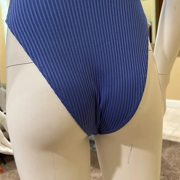 Forever 21 lavender/sky blue tank bodysuit with tie halter neck, size medium - Picture 5 of 8